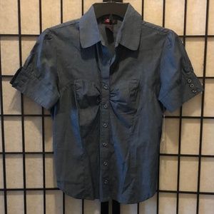 . Ultra Flirt New Denim-Look Short-Sleeve Top Size S